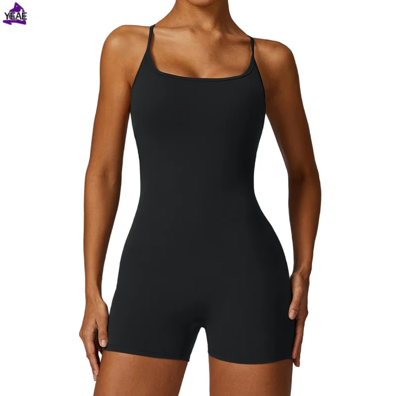 YEAE-ملابس رياضية للنساء ، شورت يوغا مثير ، رومبير رياضي جميل الظهر ، جمبسوت سكرانك المؤخرة ، ملابس رياضية للصالة الرياضية