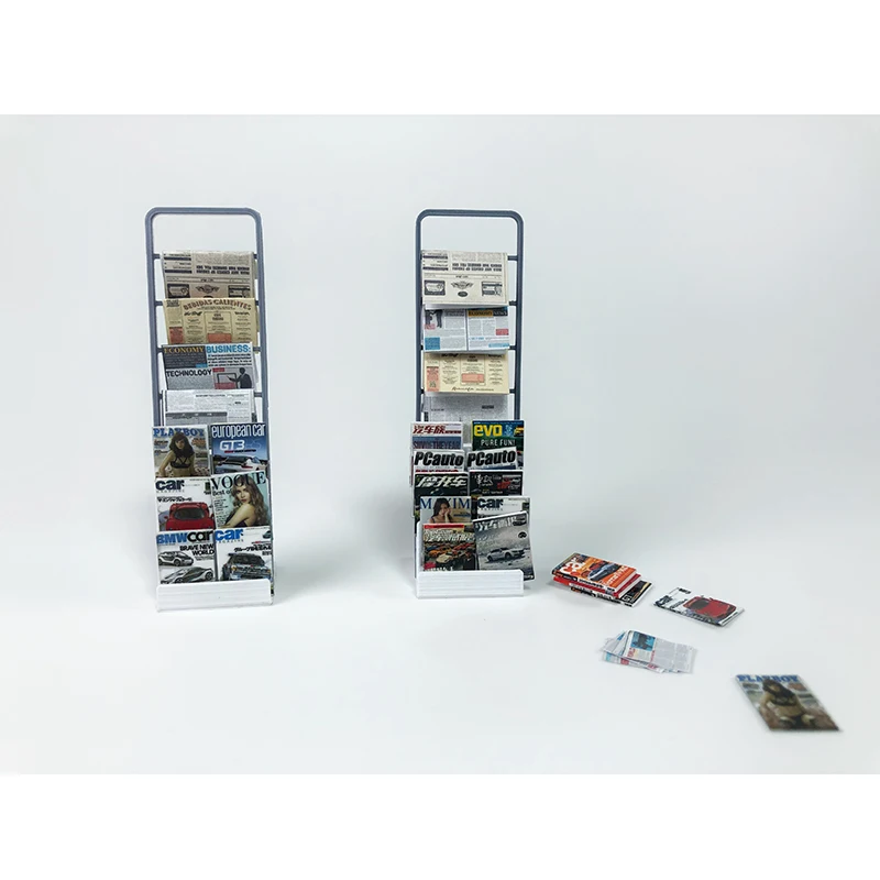 Rapid Model 1/18 Model Car Diorama Garage Simulation Scene Decoration 3D Printing Magazine Rack Including Newspapers