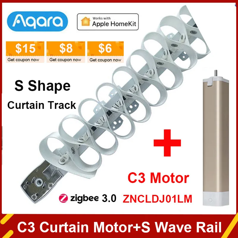 Aqara Smart Curtain Drive Motor C3 Zigbee 3.0 with Ripple S Fold