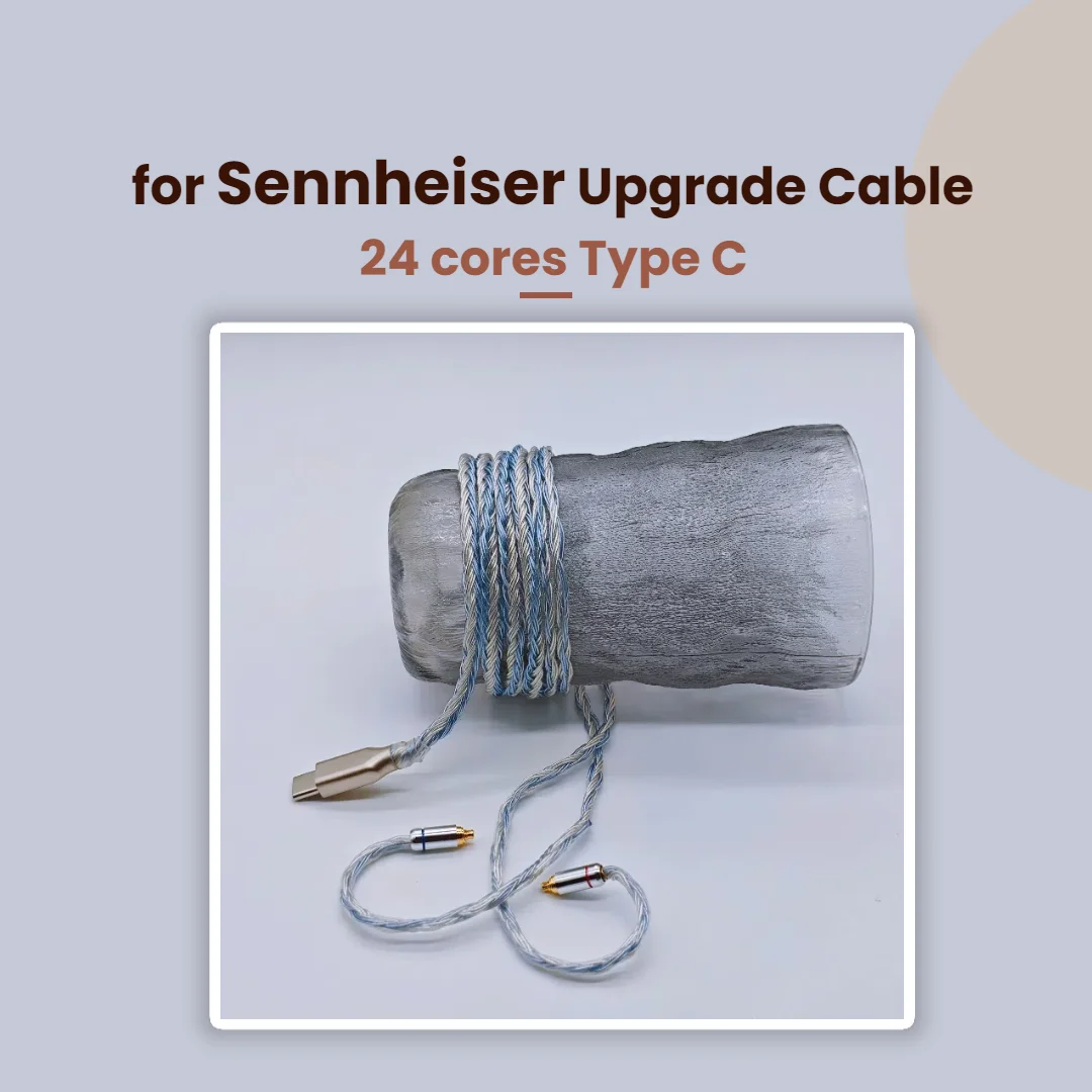 for Sennheiser IE200 Upgrade Cable - 24-Core OCC Silver-Plated Type-C Balanced Headphone Cable with Mic