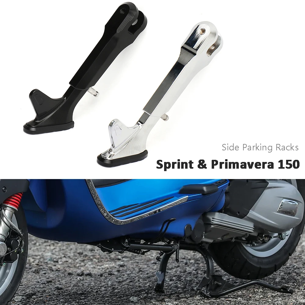 

Motorcycle Accessories Kickstand Side Parking Rack Support Foot Black/Silver For Vespa Sprint SPRINT 150 Primavera 150