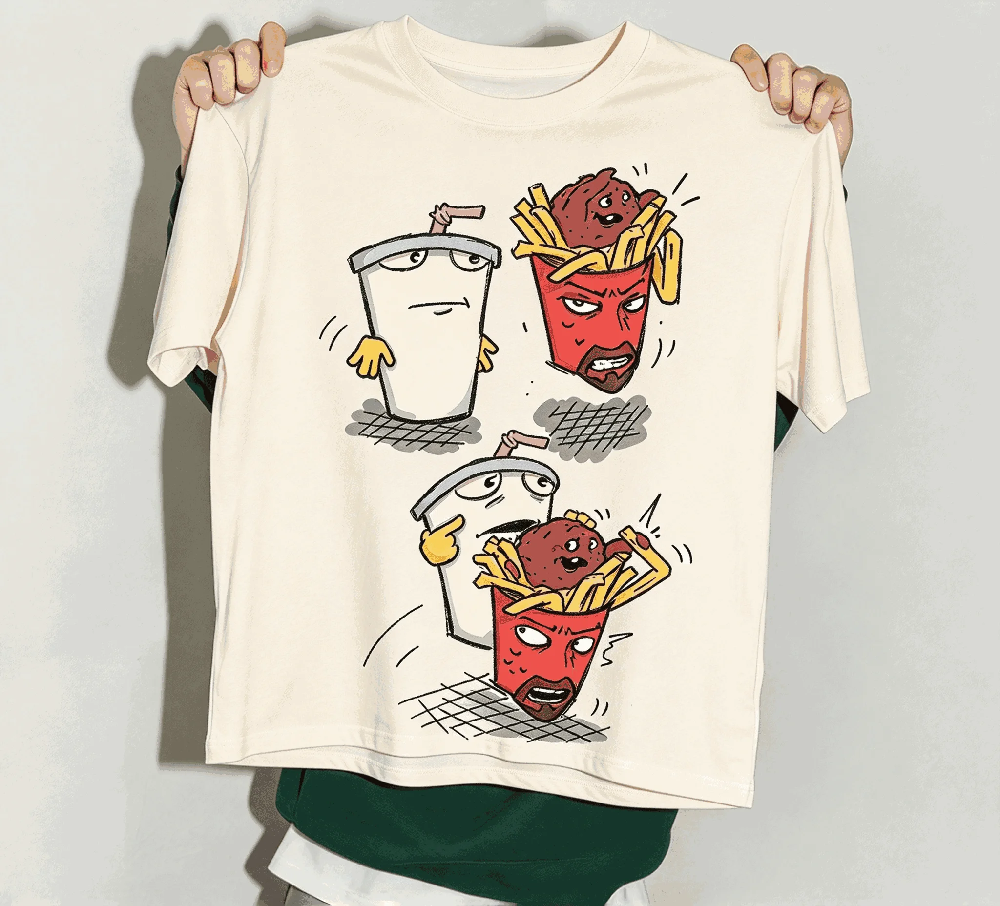 Aqua Teen Hunger Force Oversized Unisex Anime Lover Print T-shirts for Men Women Fashion Streetwear Trendy Cotton high quality