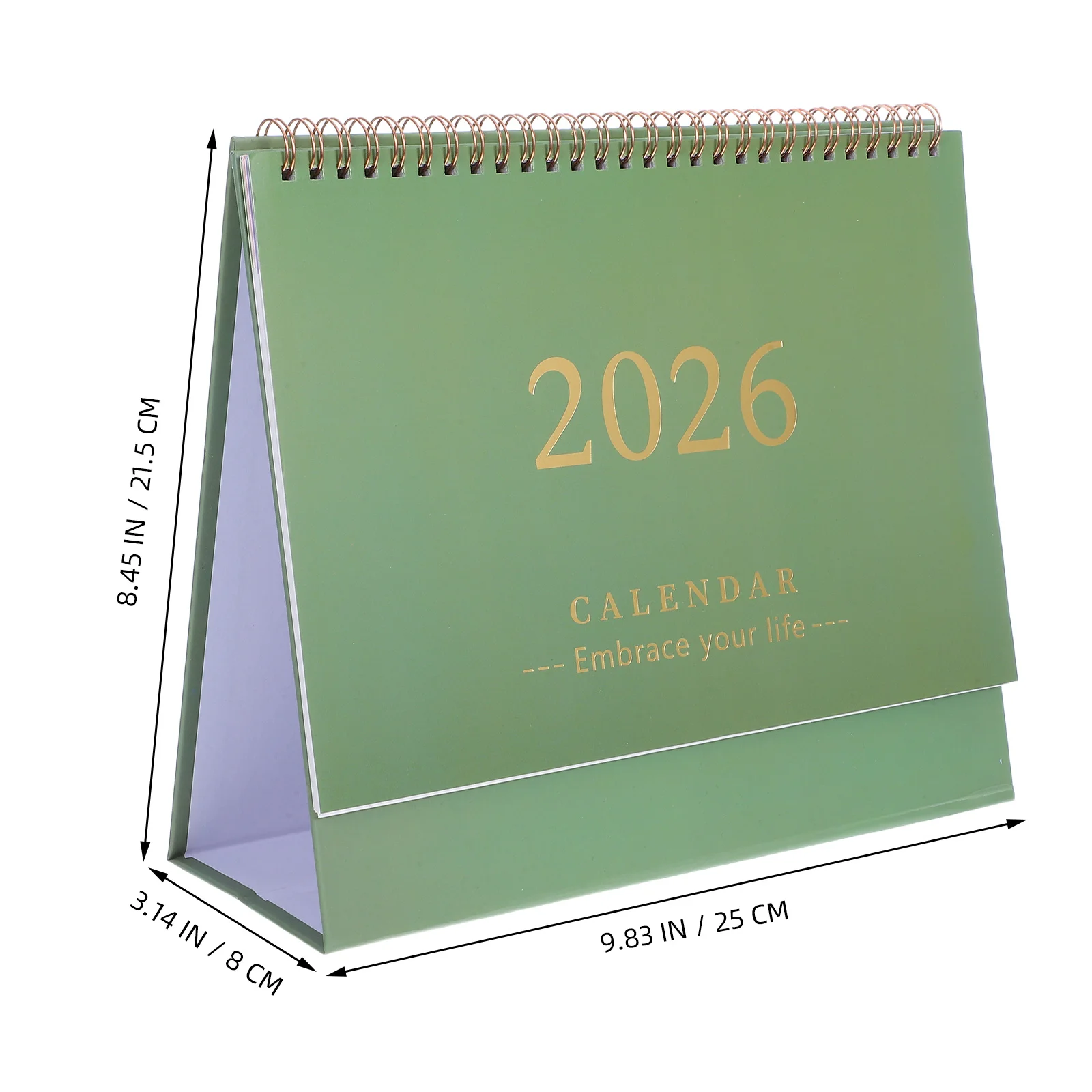 2026 Desk Calendar Minimalist Stand Up Planner Green Decorative Functional Simple Stylish Design Complements Interior Decor Desk