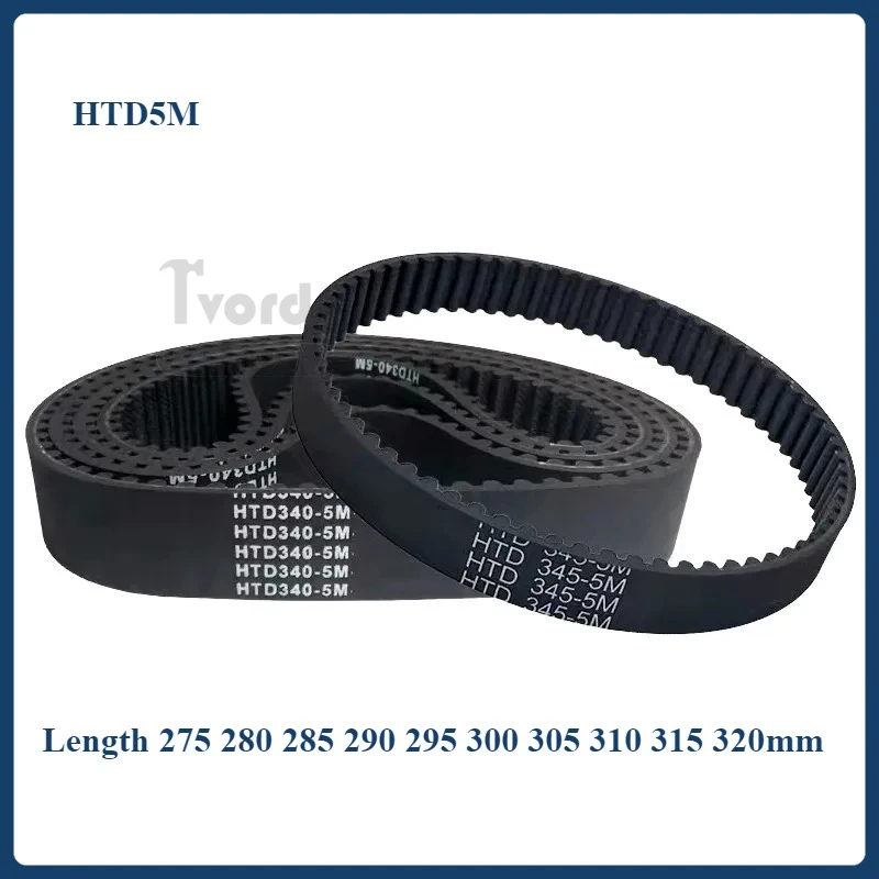 HTD5M Timing Belt Length 275 280 285 290 295 300 305 310 315 320mm Width10/12/15/20/25/30mm HTD 5M Closed Loop Synchronous Belts
