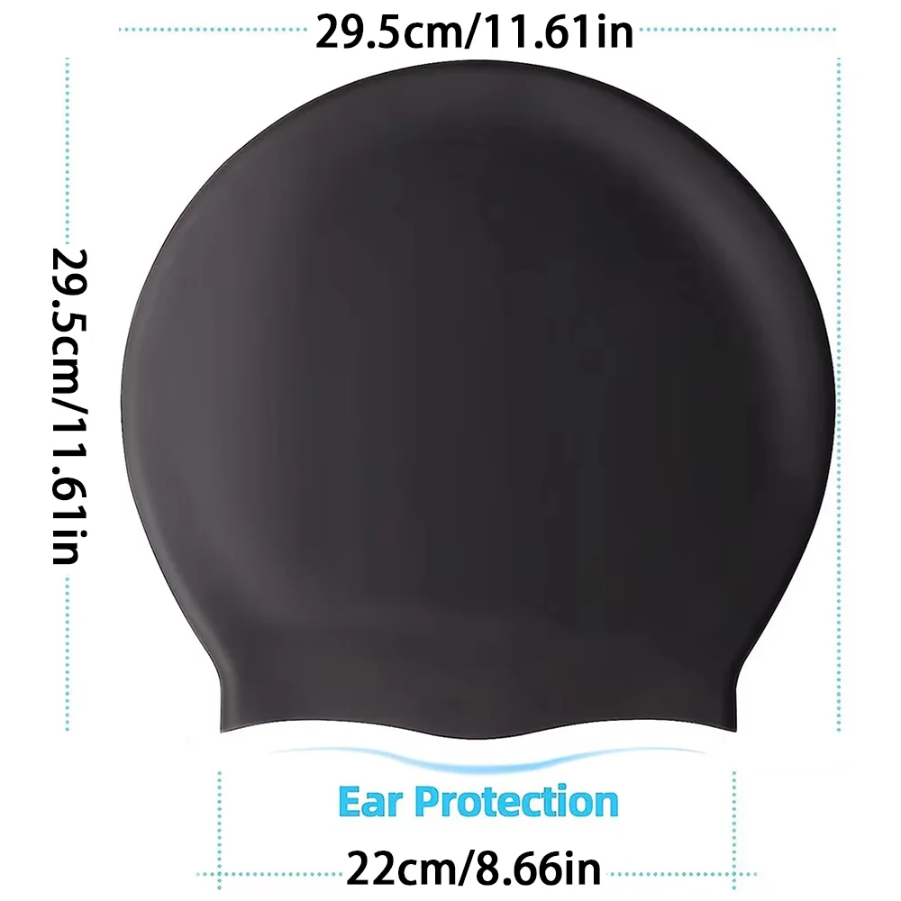 Extra large silicone swimming cap with long hair and dirty braids all inclusive adult style swimming cap soft and comfortable