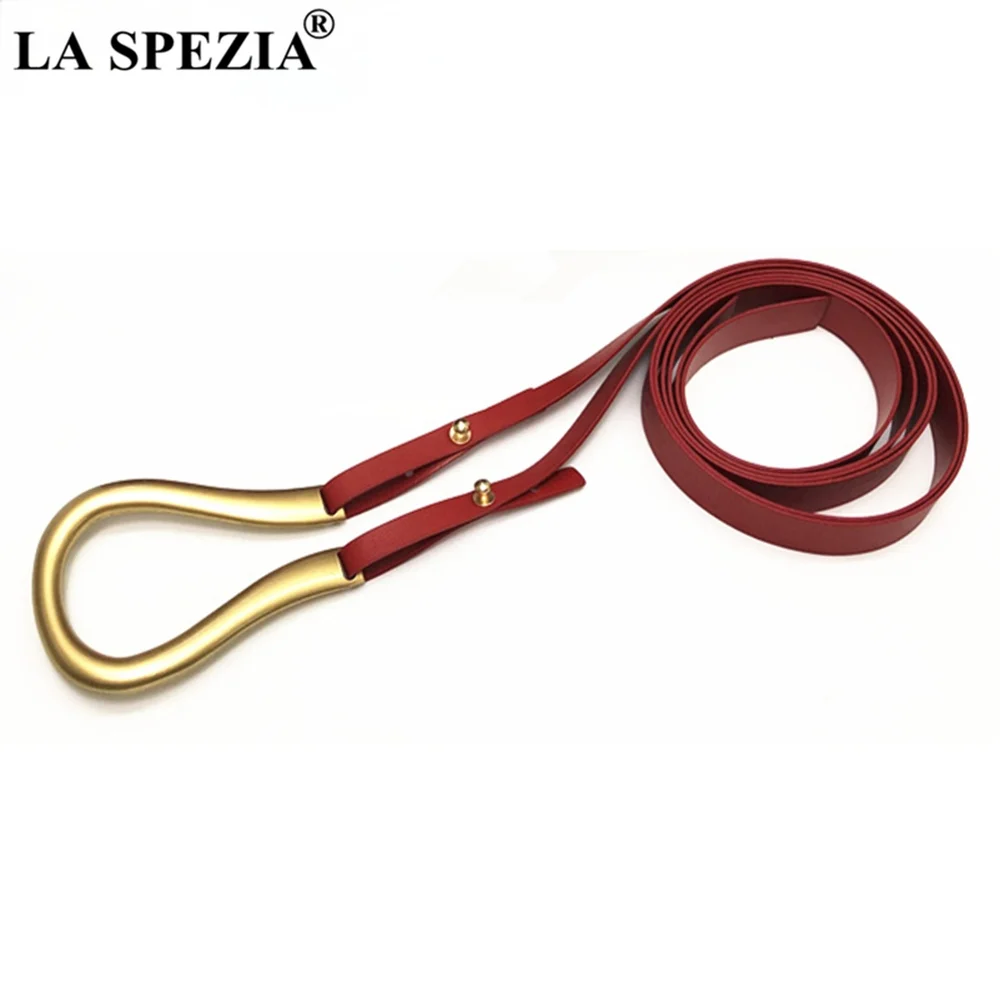 

Waist Belt for Dresses Red Faux Leather Ladies Strap Casual Self Tie Belts for Women 135cm