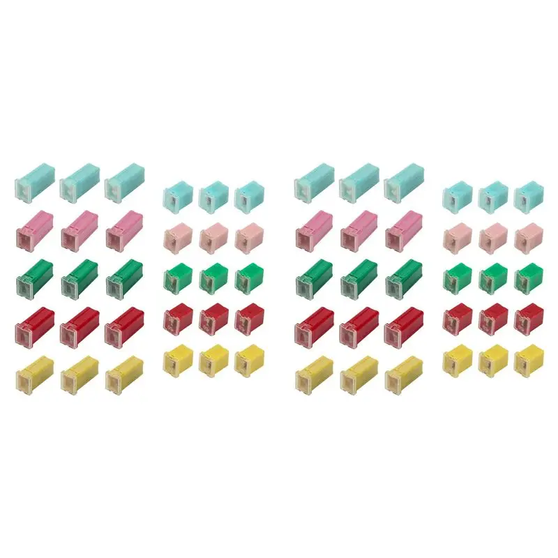 LICE-60 PCS Car Fuses Assortment Kit,Automotive Combination LOW And TALL Box Shaped Fuse Kit,For Car/RV/Truck/Motorcycle/Boat