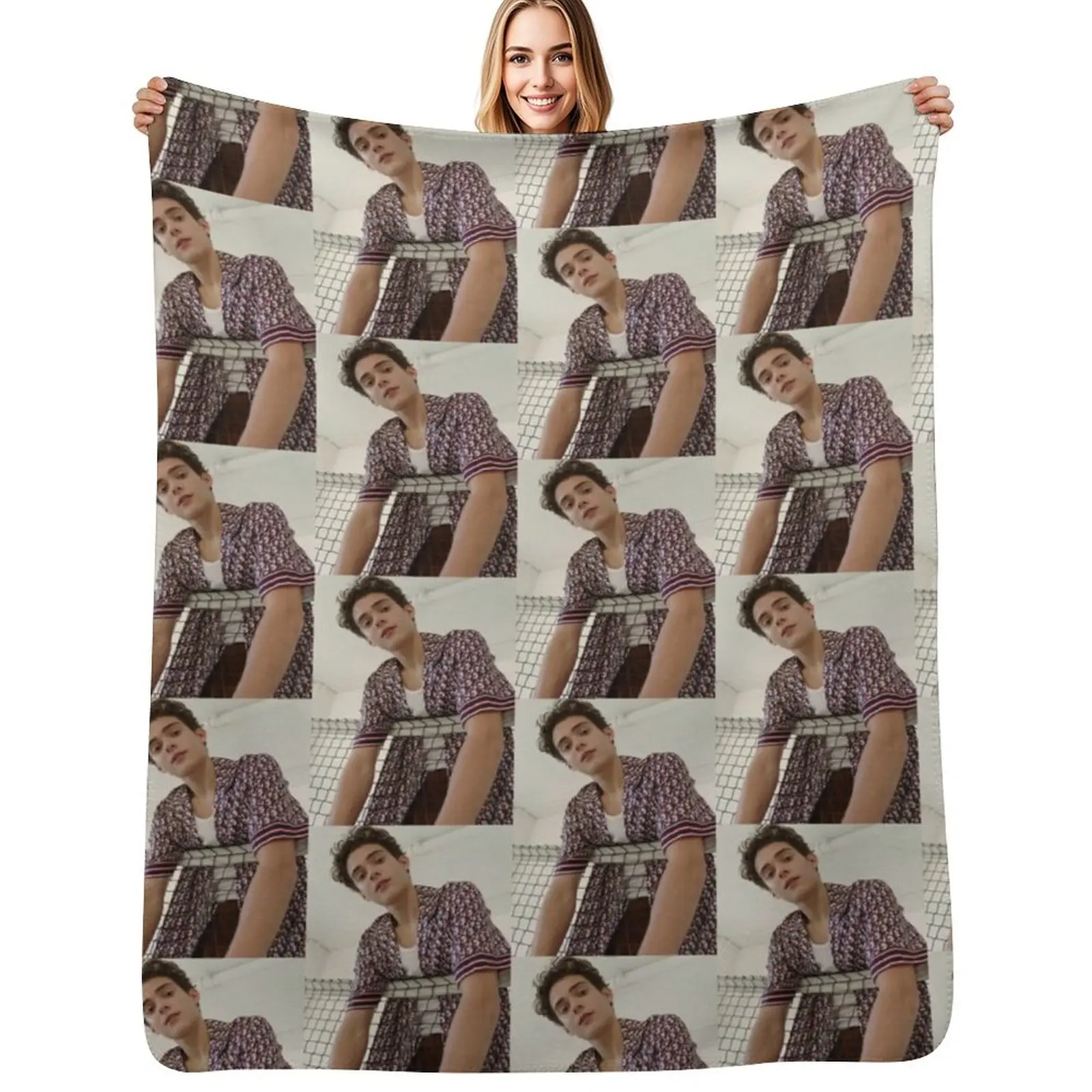 joshua basset Throw Blanket for winter Furry for babies Polar decorative Retros Blankets