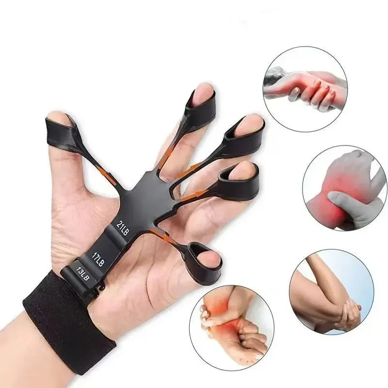 New Silicone Finger Trainer 5 Finger Wrist Stretcher Finger Strength Recovery Flexion and Extension Vein Trainer