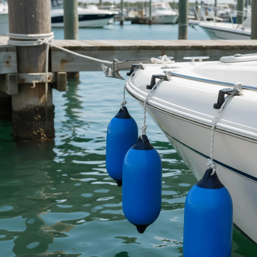 

UV Resistant Boat Marine Bumper Sturdy Design Square Rails Pontoon Mount Adjustable Black Nylon Boat Bumper Clips Mooring Ropes