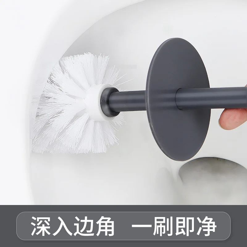 

Toilet brush set - plastic toilet brush with base - bathroom toilet cleaning silicone long-handled brush