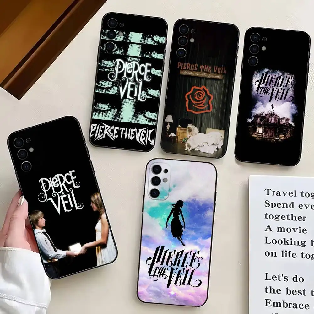 

P-Pierce The V-Veil Band Phone Case For Samsung S25,S24,S21,S22,S23,S30,Ultra,S20,Plus,Fe,Lite,Note,10,Black Cover