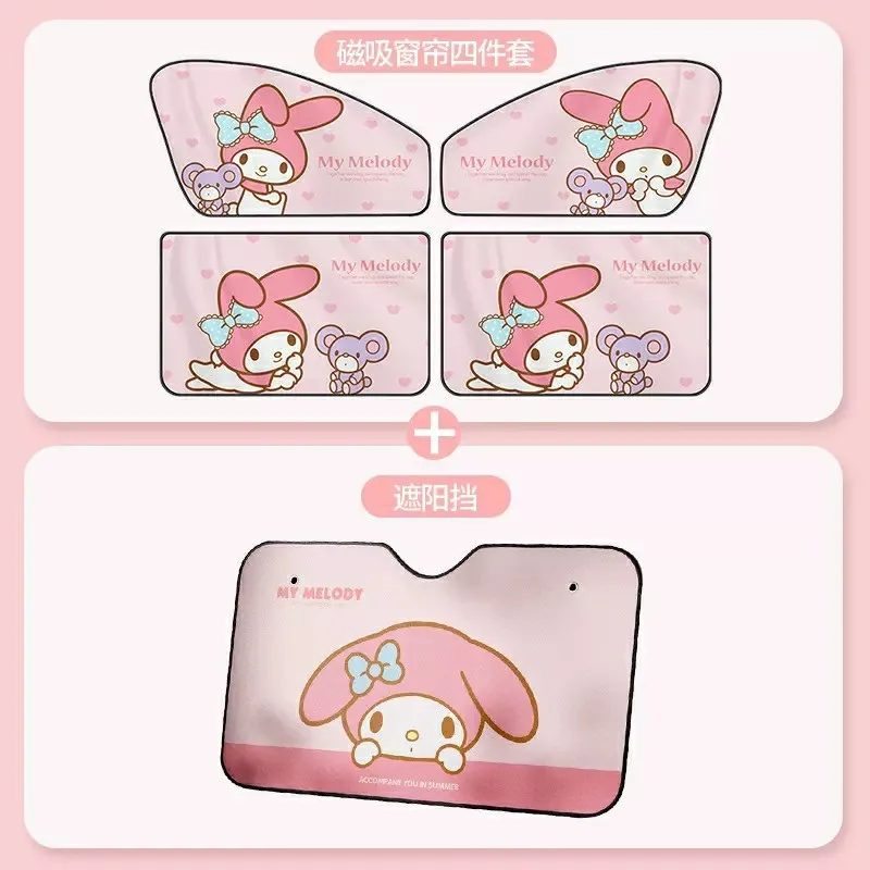 

Солнцезащитная пленка-шторка Sanrio Kuromi для лобового стекла автомобиля, летняя защита от солнца, теплоизоляция, мультяшные автомобильные аксессуары, подарок