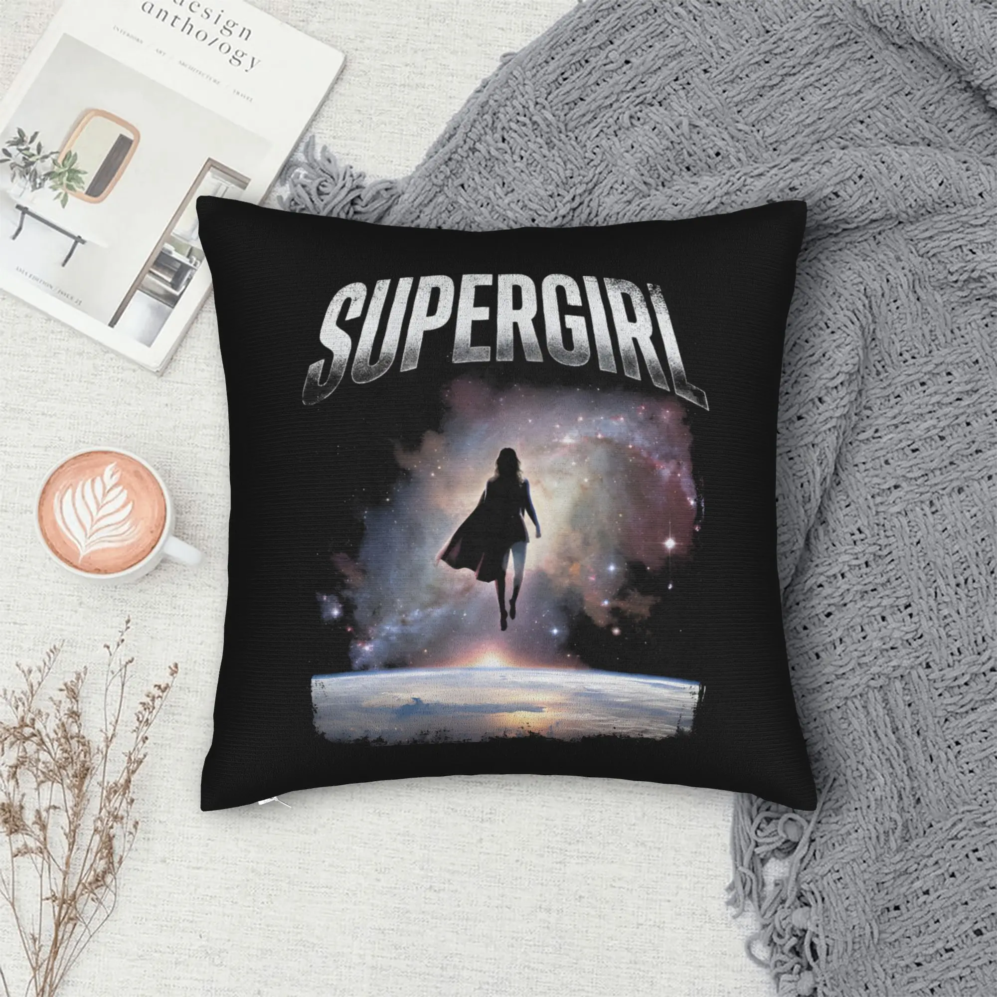 Super-girls  Square Pillow Cases Cushion Cover Customized Zipper Decor Pillowcase for Sofa 18"x18" - view 5