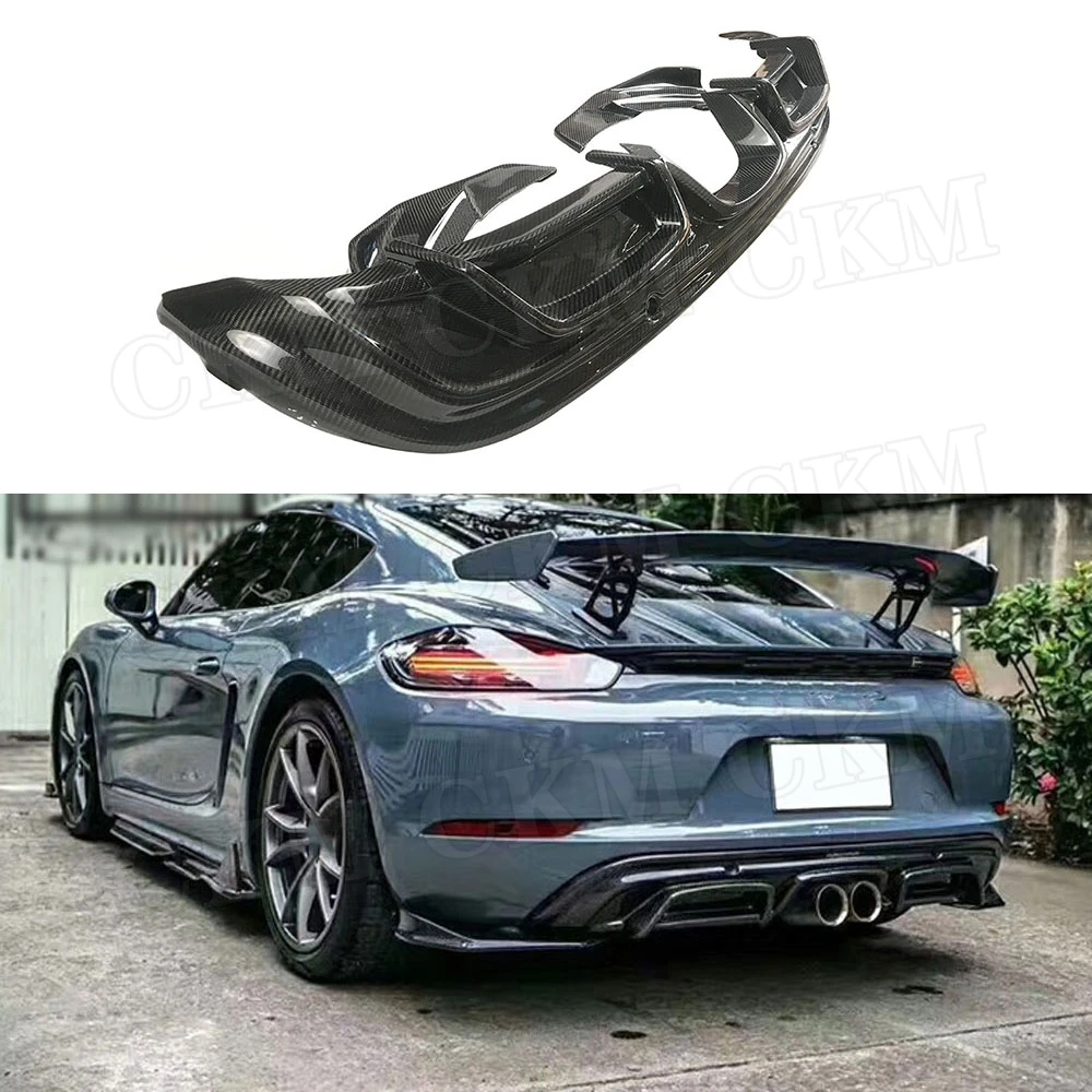 

Carbon Fiber Rear Diffuser Lip Spoiler Splitters Flaps Bodykits for Porsche 718 Cayman Boxster Base S 2016 2017 2018 2019