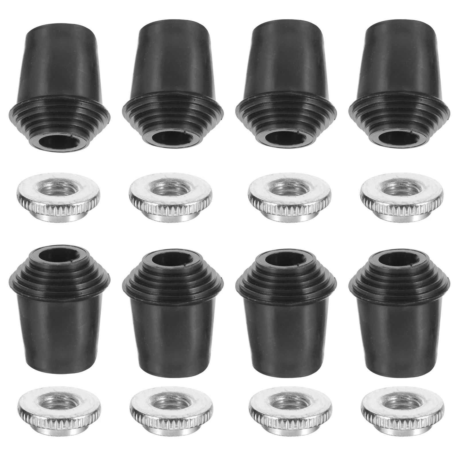 

8 Sets Bass Drum Leg Boots Kit Rubber Foot Sleeves Stand Feet Replacement Black Cushion Durable Safe Material Lightweight