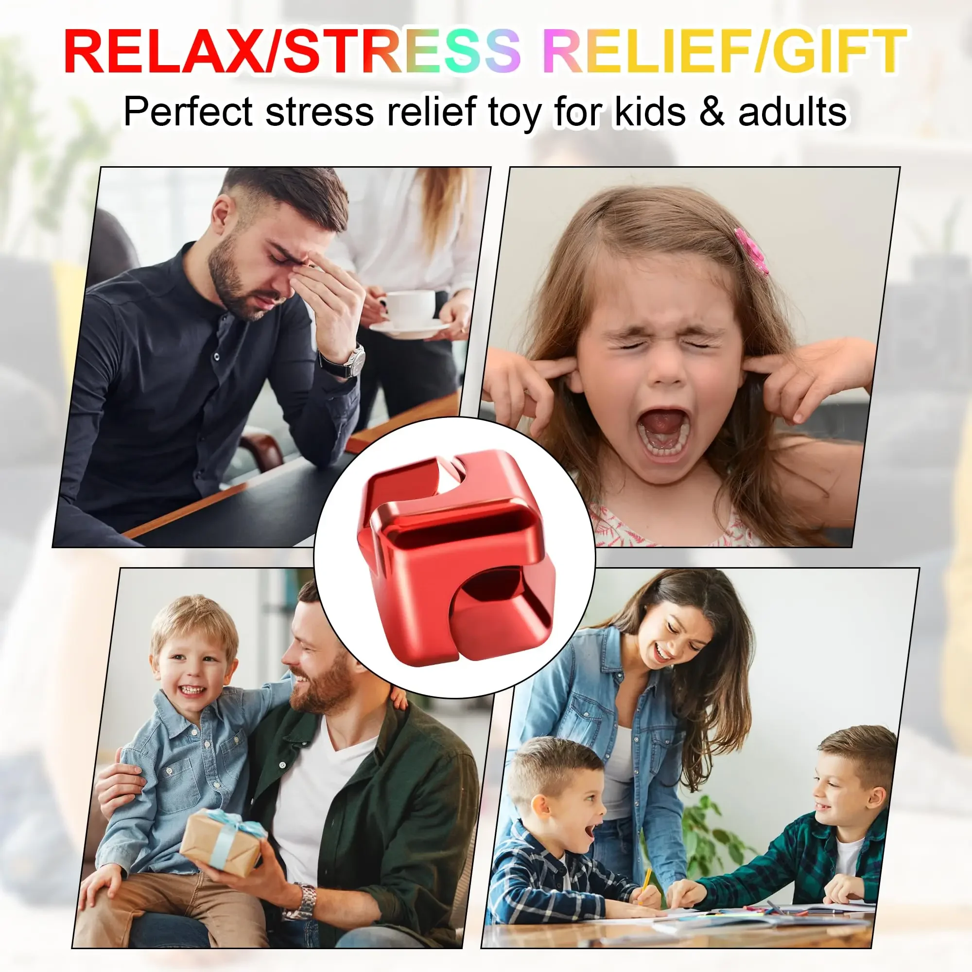 Giroscopio rotante con punta delle dita in cubo di metallo Fidget antistress Giocattoli per adulti Ufficio Casa Viaggio Spinner portatile Giocattoli Regali di Natale