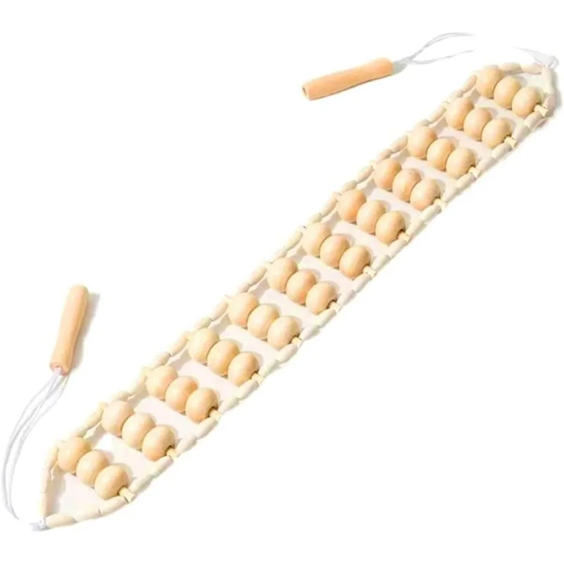 

Wood Back Massager Roller Rope - for Body Shaping,Pain Relief,Wooden Therapy Lymphatic Tool Wood Therapy Massage Tools