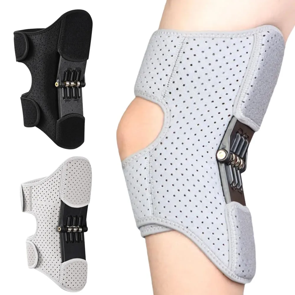 Rodillera de Soporte Articular Antideslizante para Alivio del Dolor de Rodilla, con Resorte de Potencia, Estabilizador de Rodilla, Refuerzo de Rodilla para Trabajo, Deportes y Personas Mayores