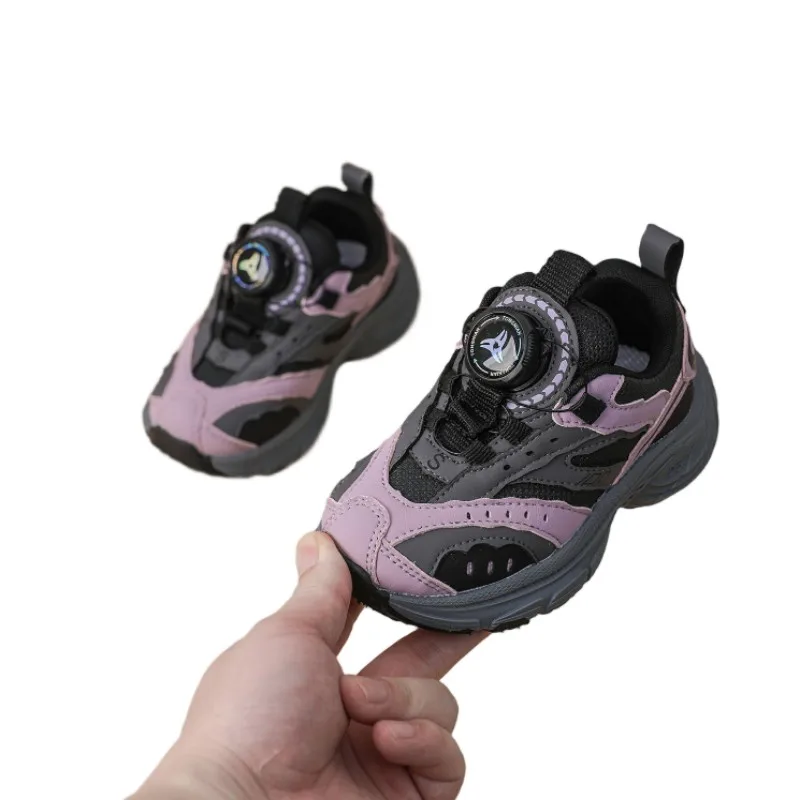 

Осенняя новая противоскользящая спортивная обувь для мальчиков и девочек, универсальные повседневные туфли для папы на пуговицах, модные туфли на мягкой подошве, размер 22-30