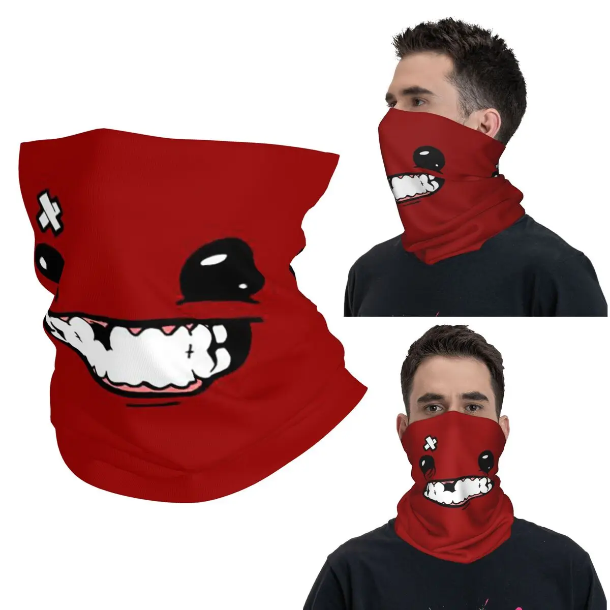 

Supermeatboy Logo Super Meat Boy Logo Game Cool Hot New Fresh Bandana Neck Cover Printed Mask Scarf Multifunction Headwear