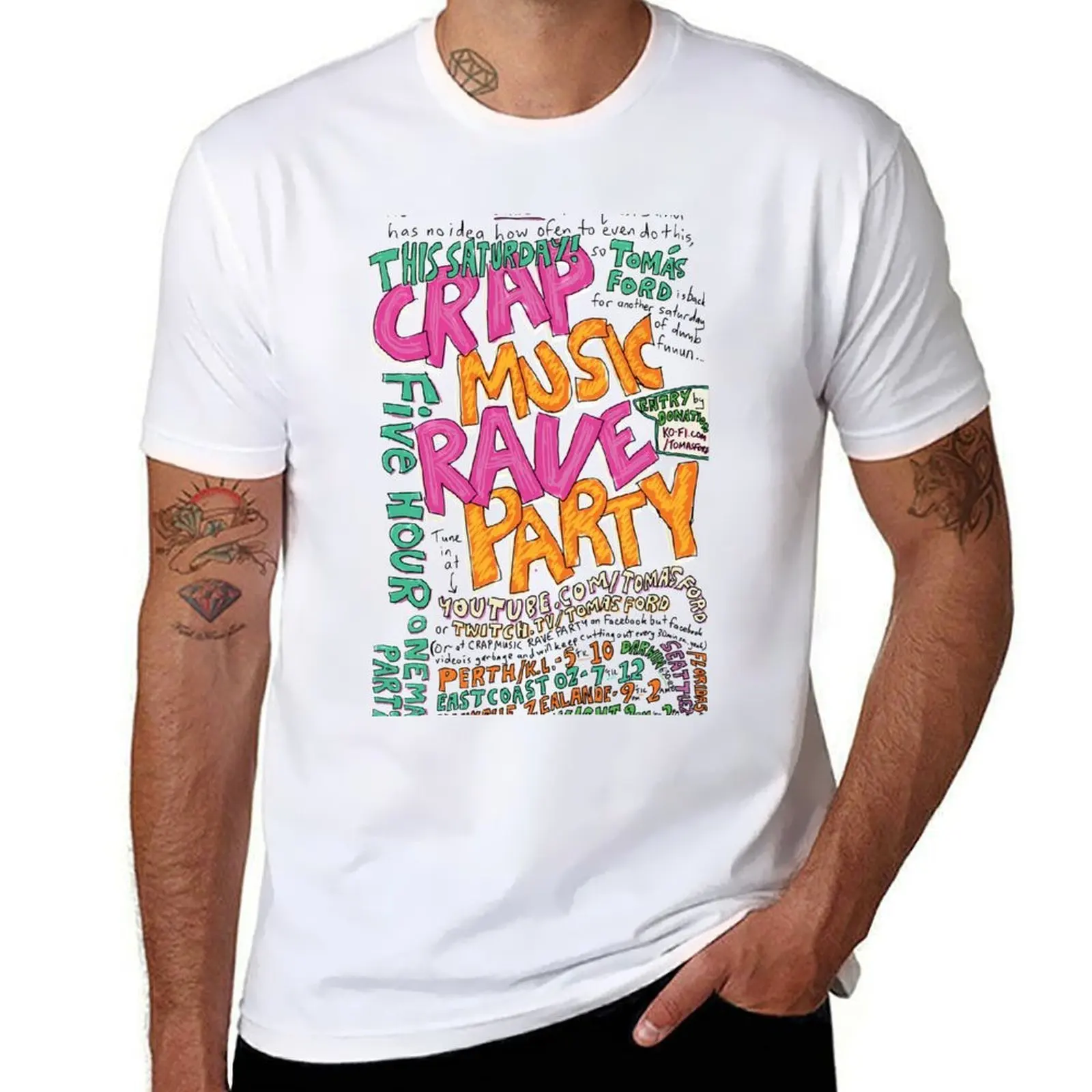 

Crap Music Rave Party - Five Hour One Man Party Livestream T-Shirt t shirt man plain t shirts cotton 100% T-Shirt