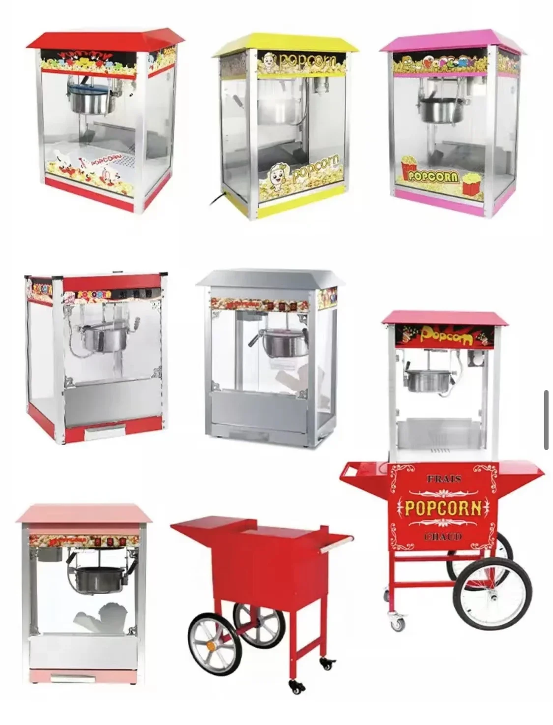 Factory Direct Sale Sweet Flavored Pressure Popcorn Machine Making For Cinema Or Party Puffed Rice Portable Vending Equipment