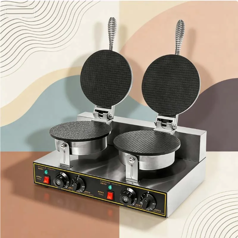 Breakfast Waffle Cone Maker Ice Cream Reel Machine Electric Baking Pan Pancake Skin Spring Roll Moulding