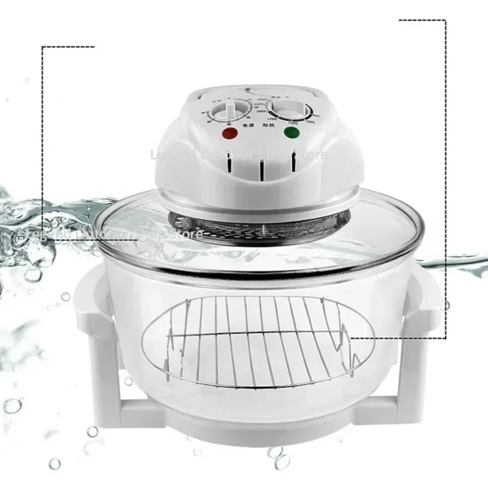 12L 17L Large Visible Glass Air Fryer Oven No-Oil Smokeless Hot Wave Convection Roaster for Home Kitchen Baking Grilling  Frying