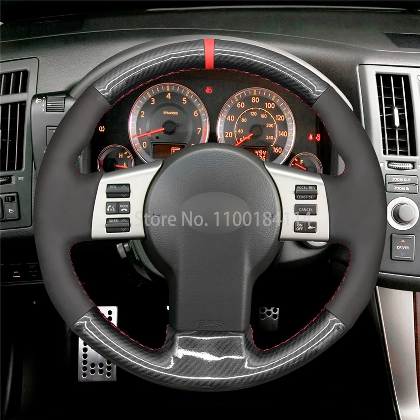 

Hand-Sewn Non-slip PU Carbon fiber Leather Car Steering Wheel Cover for Infiniti FX FX35 FX45 2003-2008 Interior Accessory