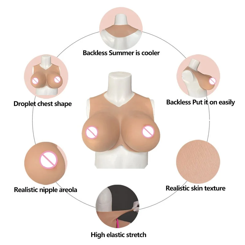 أشكال الثدي السيليكون تعزز للمشاهير عبر المشاهير كروسدرسر تأثيري الثدي وهمية واقعية الجلد الحلمة الهالة طبطب S #3