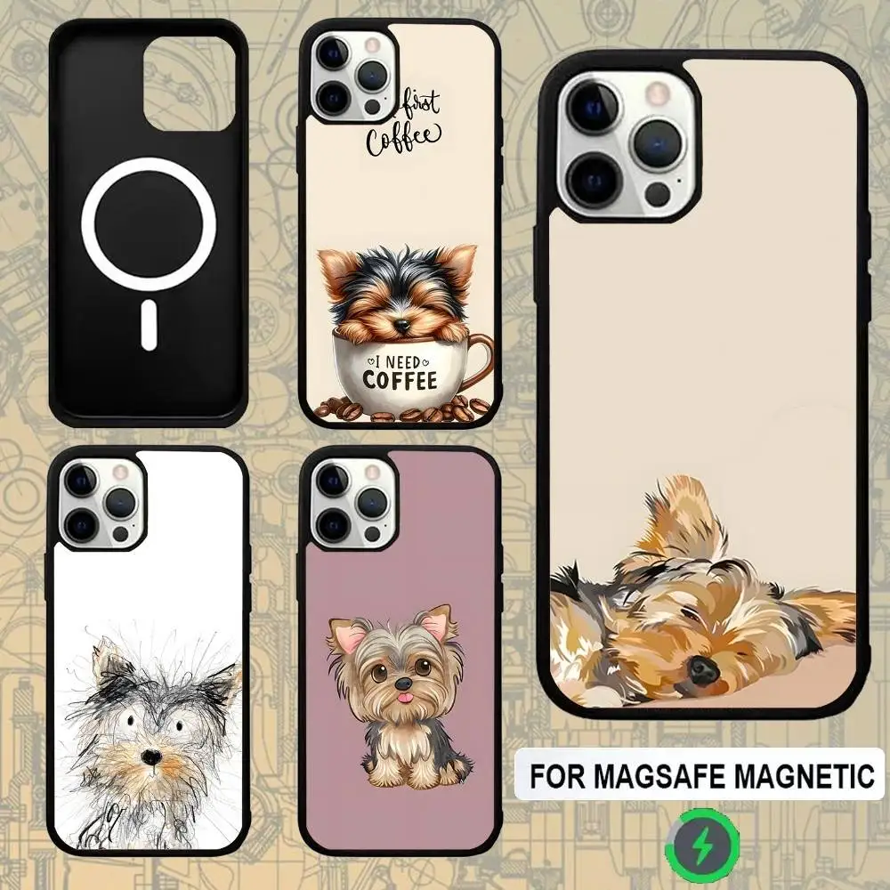 

Yorkshire Terrier Dog Cute Phone Case For IPhone 17,16,15,Pro,Max,Air,14,Plus,13,12,11 Magesafe Wireless Charge Cover
