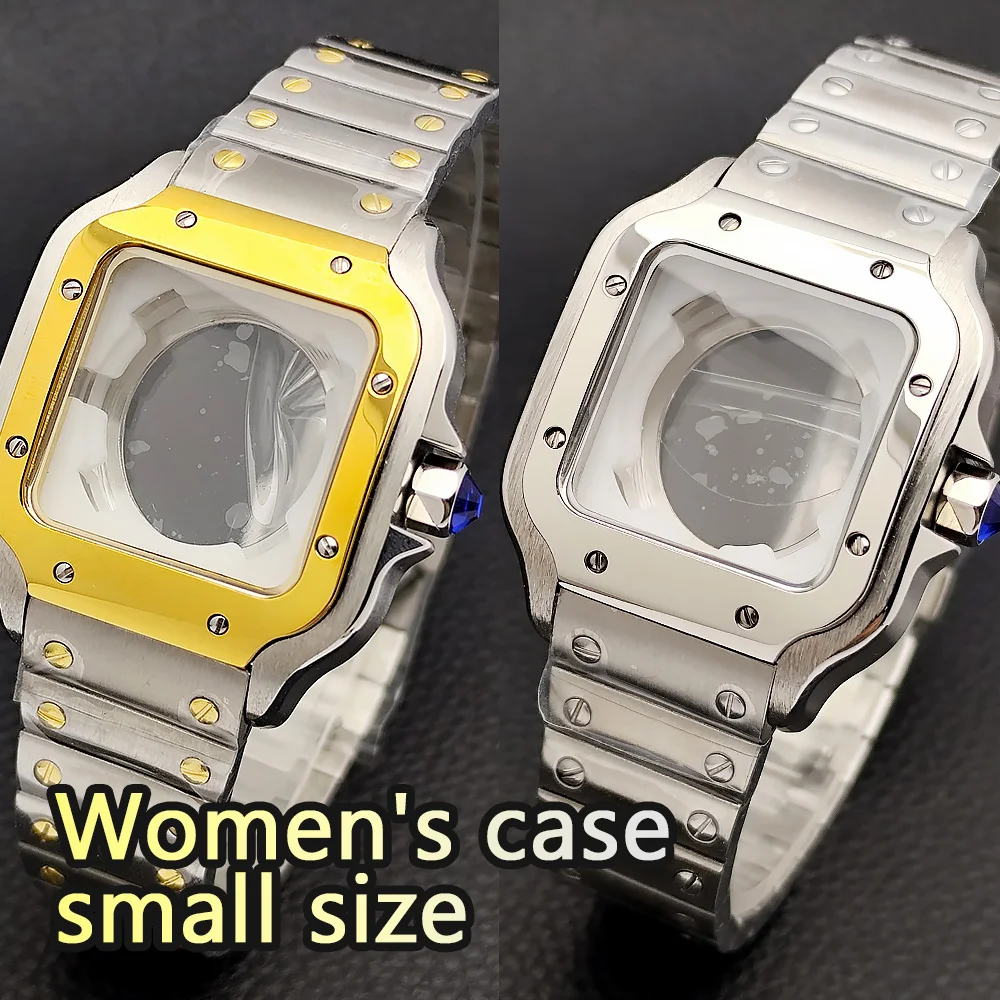 Stainless Steel 33.3mm NH05 Watch Case Square Modification Parts for NH05 Movements 23.6mm Dial Fit Female Style