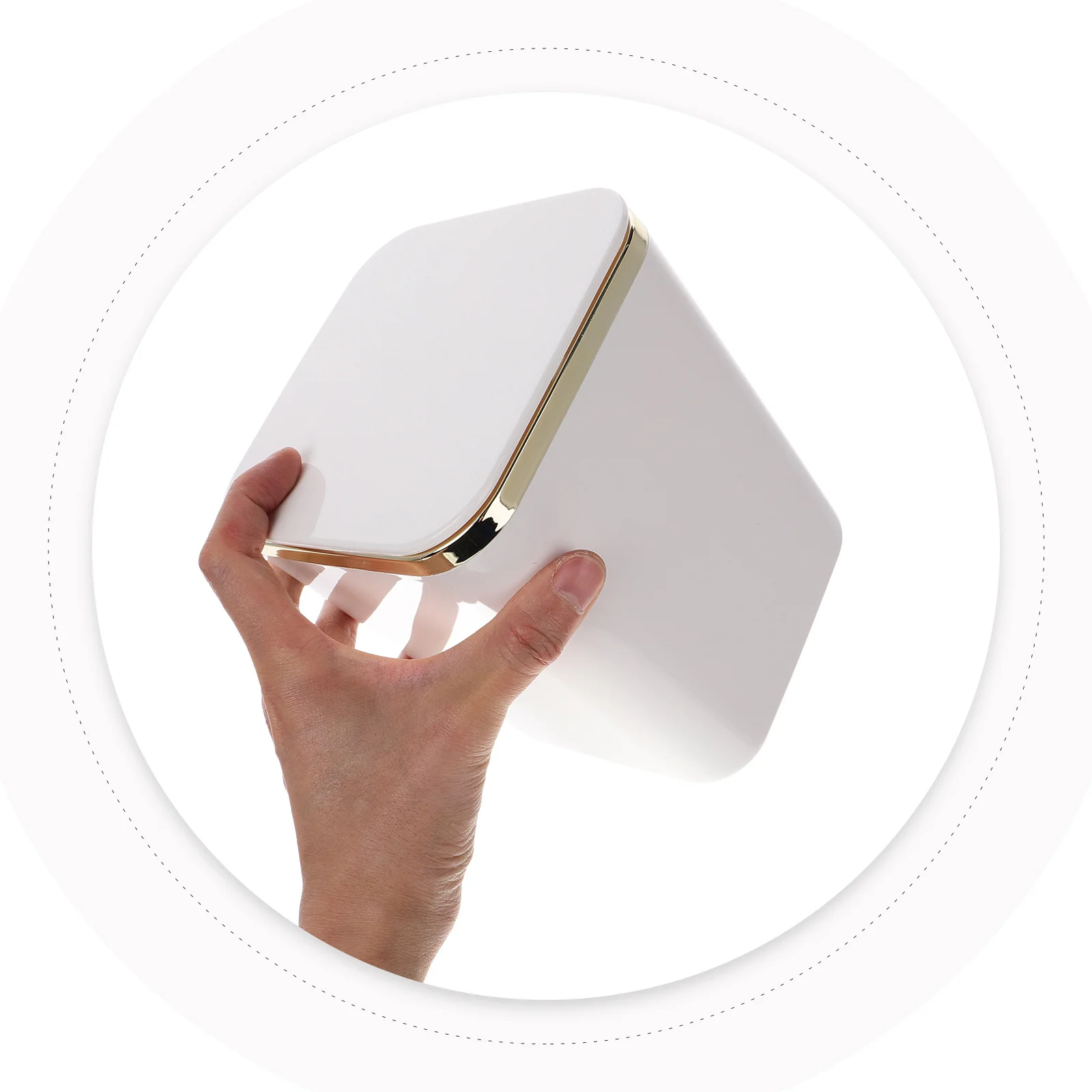 

Space Saving Mini Trash Can for Desk Top Small Size Perfect for Countertop Car Bedroom Neat and Lovely Appearance