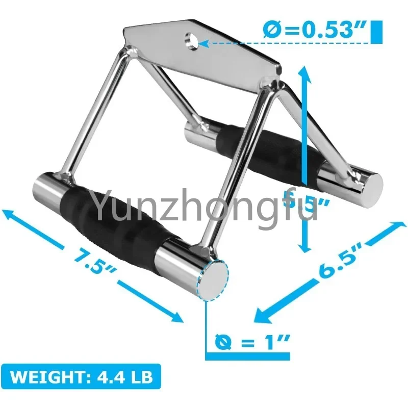 High quality steel gym fitness cable attachment lat pulldown double grip tricep press down revolving cur bar