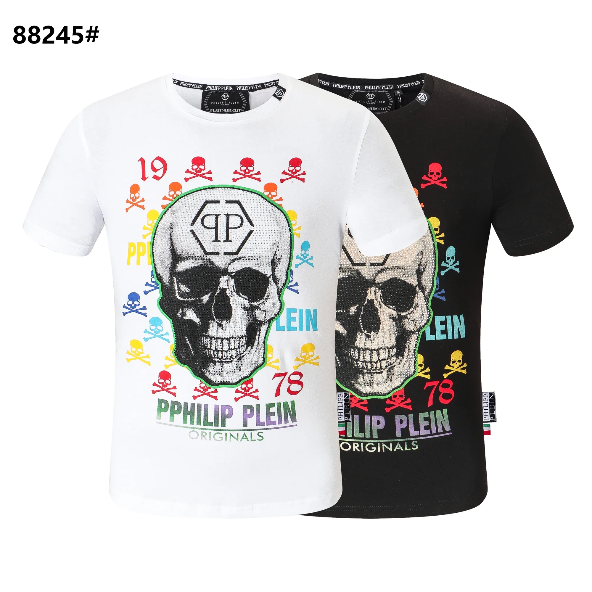 Mix Style Skill 2023 Diamond Men T Shirt Men Tops Tees Slim Fit Cotton T-Shirt Casual Summer Rhinestone Tshirt Plus Size 3XL