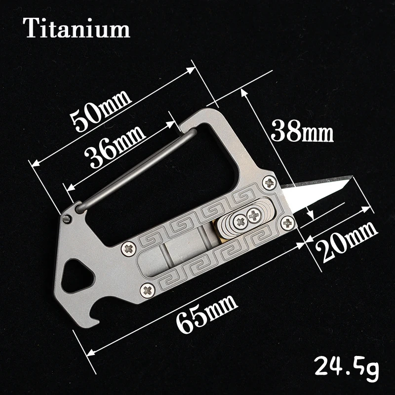 Mới Đa Năng Hợp Kim Titan Dao Mini Thư Dụng Cụ Mở Loa Di Động Ngoài Trời Công Cụ EDC Ngoài Trời Trại Dụng Cụ Sinh Tồn DropShipping