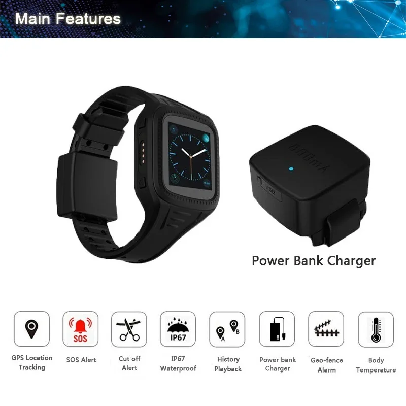 جهاز تتبع نظام تحديد المواقع للكاحل مقاوم للعبث لتحديد المواقع سياج إلكتروني لمراقبة IP67 مقاوم للماء 100-1000 متر محمول باليد -162 ديسيبل بي