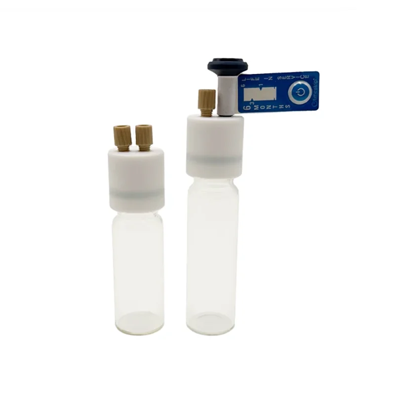 24mm PTFE bottle cap with peek head safety valve glass sample bottle