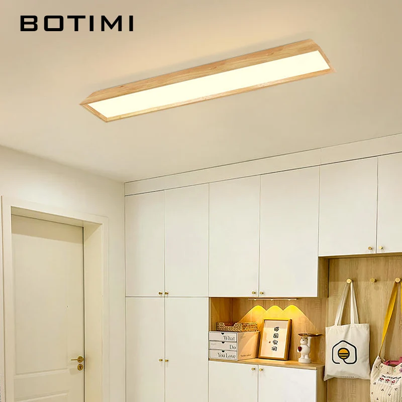 

BOTIMI Long LED Ceiling Lights With Dimmable Remote Control For Corridor Surface Mounted Corridor Ceiling Lamp Bedroom Lustres