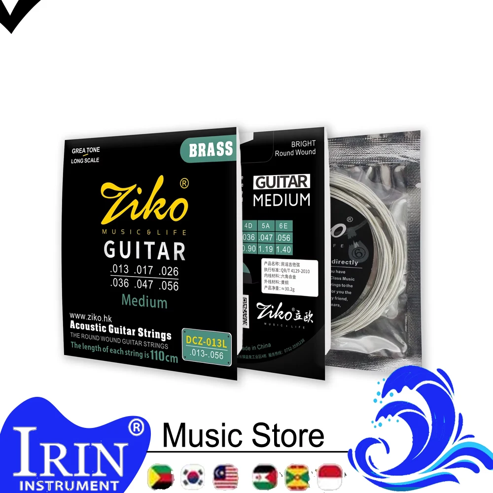 ZIKO Acoustic Guitar Strings Hexagonal Steel Core Brass Alloy Wound Electric Guitarra String Guitar Parts & Accessories