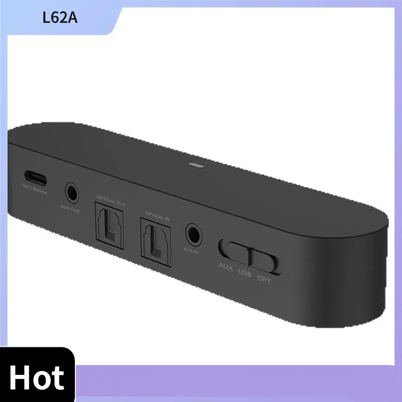 

Аудиоадаптер L62A Auracast с шифрованием LC3 96K/24 бит для телевизора для PS5, Bluetooth 5,4 Aptx, передатчик без потерь