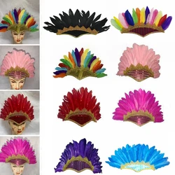 Feather Feather Headdress New Colorful Adjustable Headwear Head-mounted Chief Headdress Children's Day