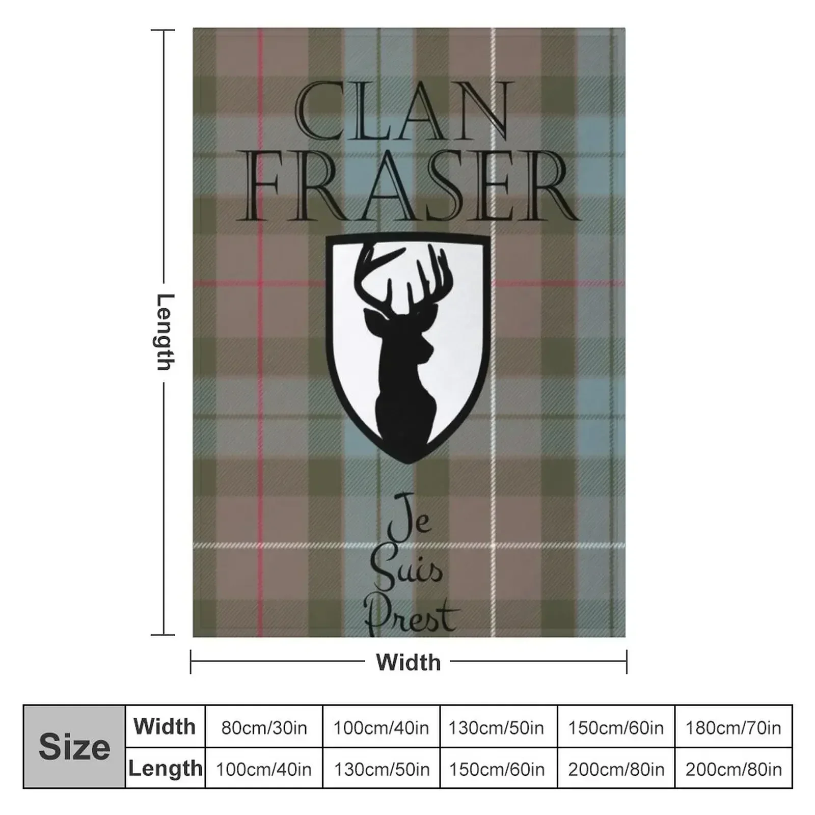 Outlander/Clan Fraser Throw Blanket Thermal Plaid Multi-Purpose Decorative Beds Blankets