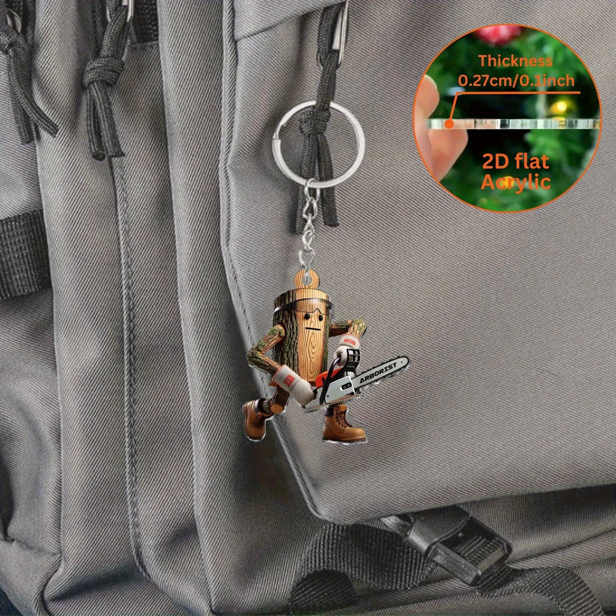 2D Sawyer سلسلة مفاتيح مصنوعة من الأكريليك بالمنشار سيارة قلادة معلقة حلية إكسسوارات جذابة أكياس الهالوين مهرجان الحاضر الأداة