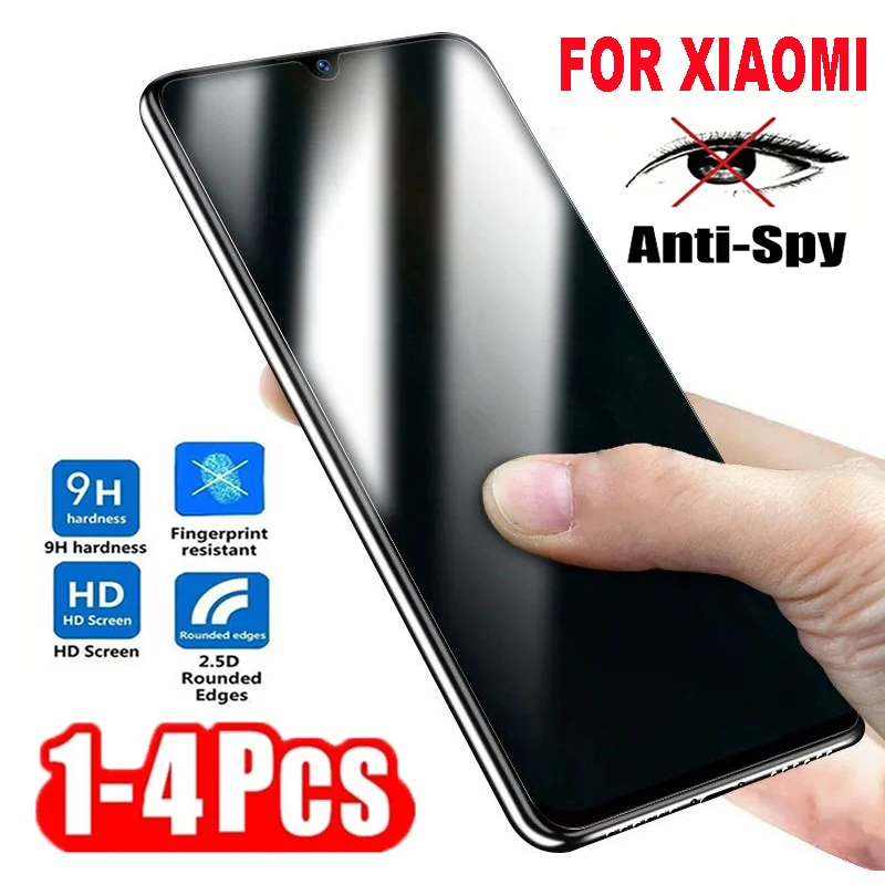 

1-4PCS Anti-spy Tempered Glass for Xiaomi Mi 9 10 11 Lite 5G NE Screen Protectors for Xiaomi Mi 9 Pro CC9 Privacy Glass Films