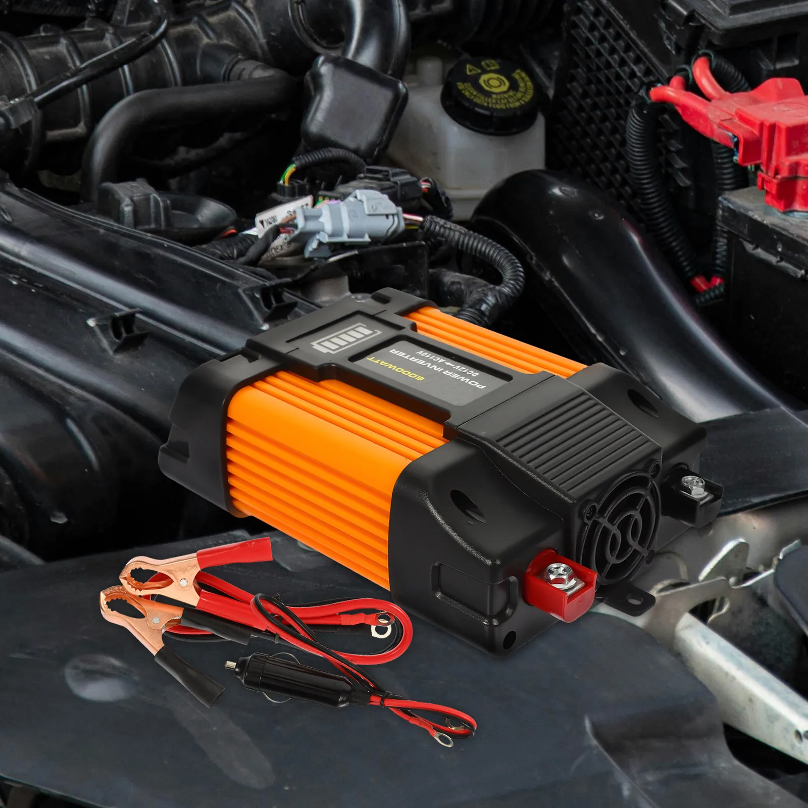 

1Set Car Power Inverter Modified 6000W Dual USB Auto Supplies for Camping Travel Work Trips Emergency Adapter