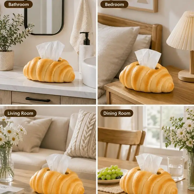 Toast Shaped Vinyl Desktop Tissue Organizer, Creative Napkin Storage Holder For Daily Use Desktop Tissue Organizer For Home Use