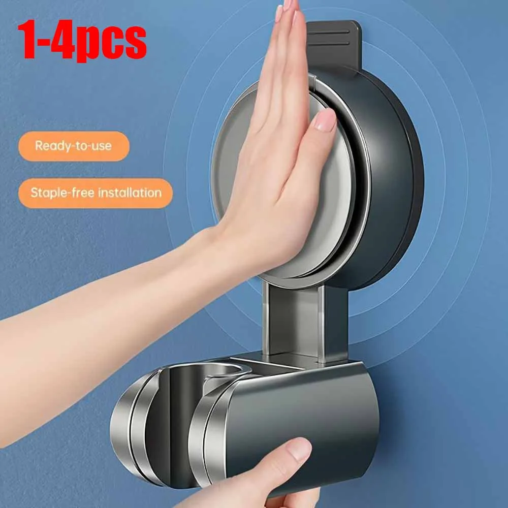 1-4PCS Suction Cup Shower Head Holder ABS Adjustable Strong Adhesive Universal Shower Head Support Reusable No Trace Waterproof