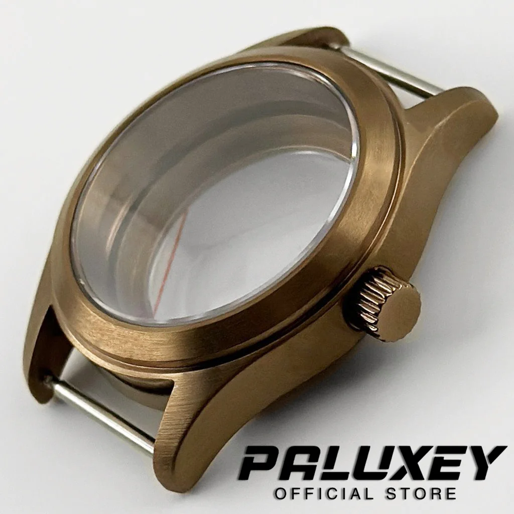 36MM/39MM Pilot Brass Watch Case NH34 NH35 NH36 NH38 NH70 Diver Brushed Dome Sapphire Crystal ETA2824 PT5000 Case